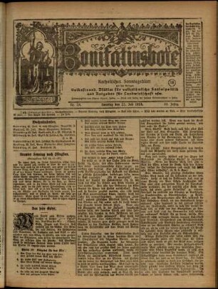 Ausgabe vom Sonntag, den 21. Juli 1918.