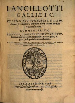 In consuetudinem Alexandrinam prohibentem maritum ultra certum modum uxori relinquere commentarius