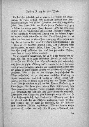 Erster Flug in die Welt