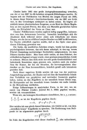 Ausbildung der Lehre vom Kugelkreis.