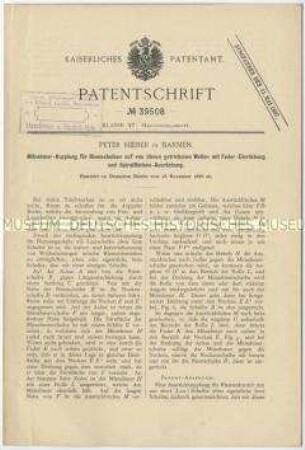 Patentschrift einer Mitnehmer-Kupplung für Riemenscheiben, Patent-Nr. 39508