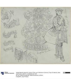 August III. König in Polen und Kurfürst von Sachsen, Drap d'Or Muster, Litzen und Pauken