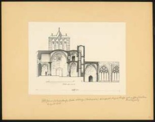 Kloster Bella Abbaye Mittelalterliche Bauten auf der Insel Cypern. Aufnahmen und Rekonstruktionen: Querschnitt durch die Kirche
