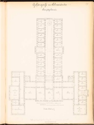 Gefängnis, Schweidnitz: Hauptgebäude Grundriss 1.OG