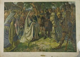 Siegfried begegnet Kriemhild (Nibelungensage)