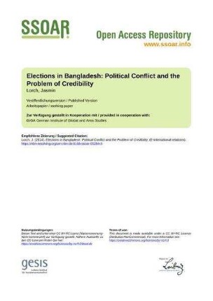 Elections in Bangladesh: Political Conflict and the Problem of Credibility