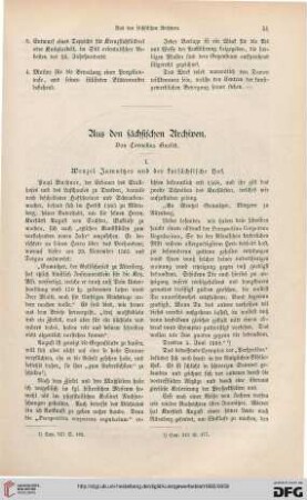 Aus den sächsischen Archiven, [1]: Wenzel Jamnitzer und der kursächsische Hof