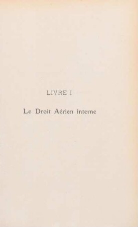 Livre I. Le Droit Aérien interne