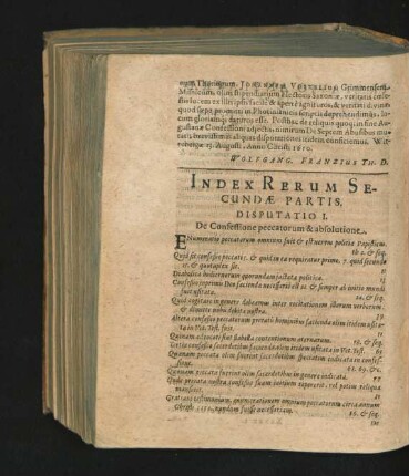 Index Rerum Secundae Partis
