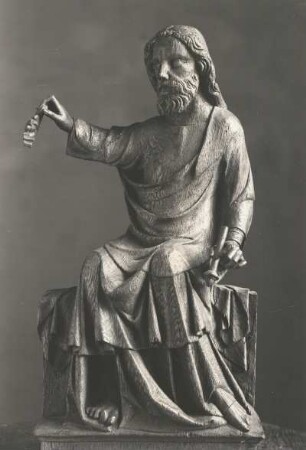 Sitzender Christus (1. H. 15. Jh., Köln; Eichenholz, geschnitzt; Höhe 44 cm; Suermondt-Museum, Aachen)