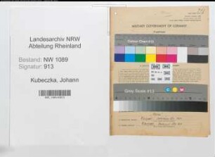 Entnazifizierung Johann Kubeczka , geb. 26.08.1907 ()