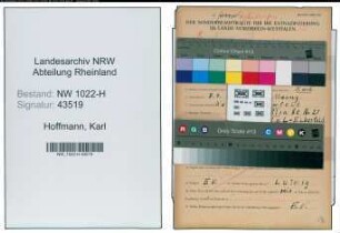 Entnazifizierung Karl Hoffmann , geb. 08.09.1901 (Arbeiter)