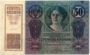 Geldschein, 50 Kronen, 2.1.1914