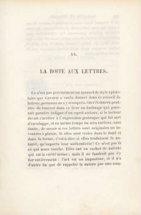 XX. La Boite aux lettres
