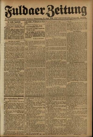Ausgabe vom Donnerstag, den 12. September 1918.