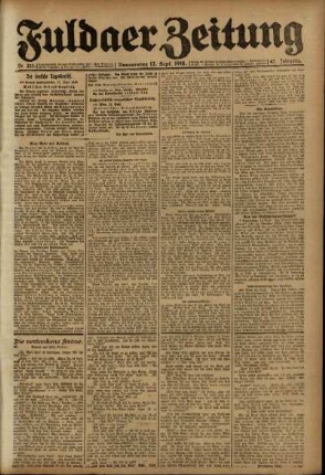 Ausgabe vom Donnerstag, den 12. September 1918.