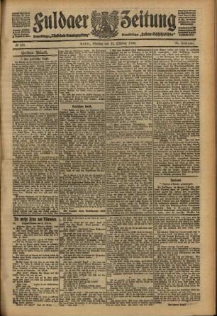 Erste Ausgabe vom Montag, den 11. Oktober 1909.