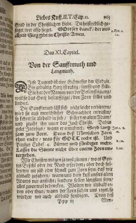 Das XI. Capitel. Von der Sanfftmuth und Langmuth.