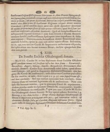 §. XIII. De Foresto Ecclesiæ Osnabrugensi donato.