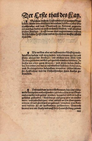 Ernewerte Ordnung der Rö. Kays. Mt. Kaiserlichen Hoffgerichts zü Rottweil