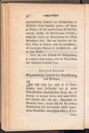 Zweytes Kapitel. Gegenwärtiger Zustand der Bevölkerung von Europa