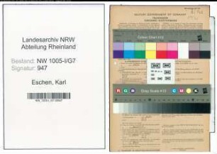 Entnazifizierung Karl Eschen , geb. 13.10.1882 (Filialleiter)