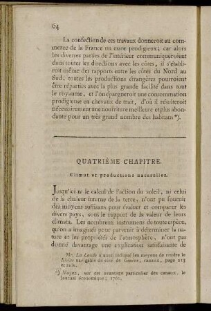 Quatrième Chapitre. Climat et productions naturelles.