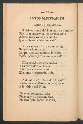 Antoniquitiquito. - Canción española