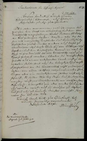 Aufforderung zur Unterlassung einer Untersuchung der Händel zwischen den Grafen von Schulenburg und von Krackewitz.