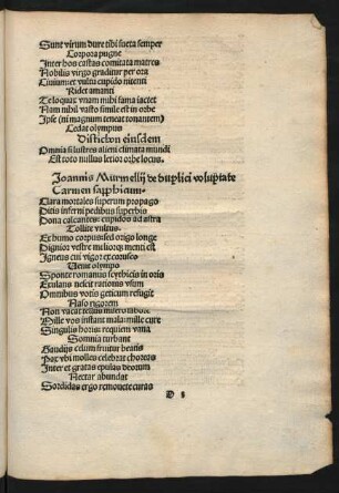 Ioannis Murmellii de duplici voluptate Carmen sapphicum.