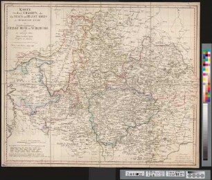 Karte vom ehemal. Franken oder dem Mayn- und Rezat-Kreis des Königreichs Bayern, den Grosherzogthümern Frankfurth und Würzburg nebst den angränzenden Staaten