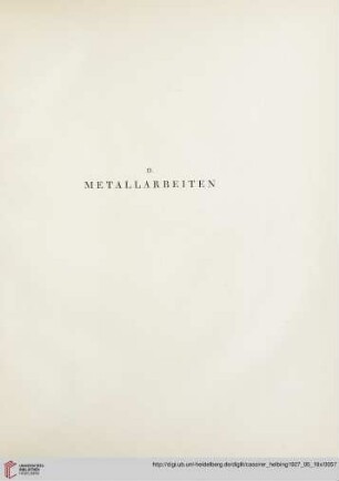 II. Metallarbeiten (Nr. 150-167)