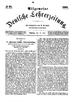 Protokolle der 17. allgemeinen deutschen Lehrerversammlung