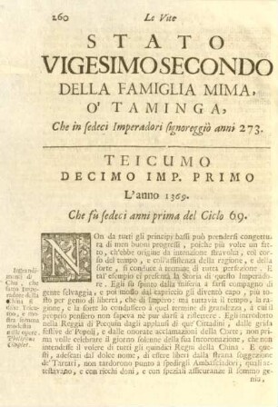 Stato Vigesimo Secondo Della Famiglia Mima, O'Taminga, ...