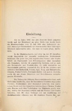 Die Rechtsverhältnisse der Standesherren in Bayern