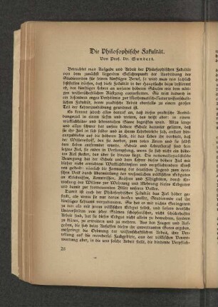 Die Philosophische Fakultät.