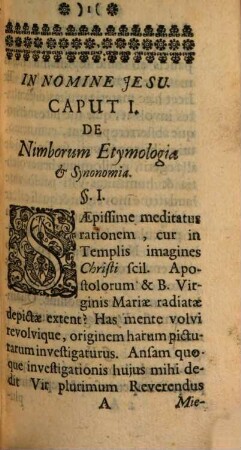 Disquisitio De Nimbis Antiquorum, Imaginibus Deorum, imperatorum olim, & nunc Christi, Apostolorum & Mariae Capitibus adpictis