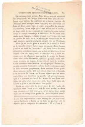 &quot;Observations Météorologiques sur l'Etna&quot;