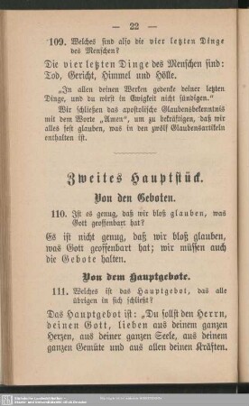 Zweites Hauptstück. Von den Geboten