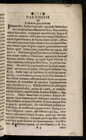 5-6, Paraenesis Ad Lectorem peccatorem.
