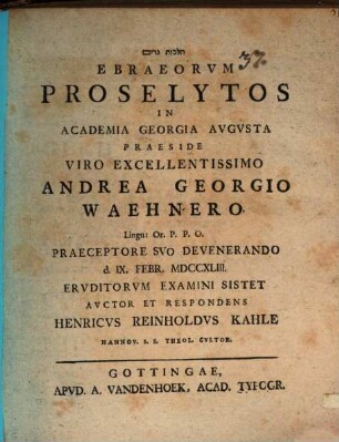 Ebraeorum Proselytos