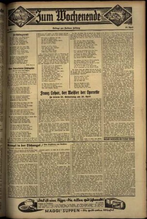 Zweite Ausgabe vom Sonntag, den 28. April 1935.