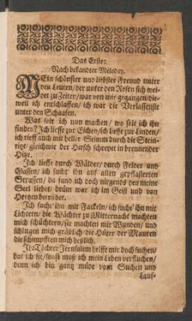 Das Erste: Nach bekandter Melodey.