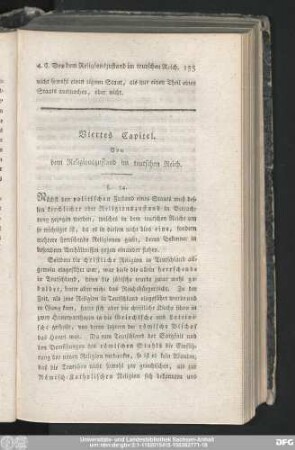 Viertes Capitel. Von dem Religionszustand im teutschen Reich.