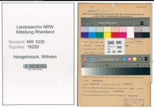 Entnazifizierung Wilhelm Hangebrauck , geb. 28.05.1893 (Steiger)