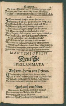 Martini Opitii Deutsche Epigrammata
