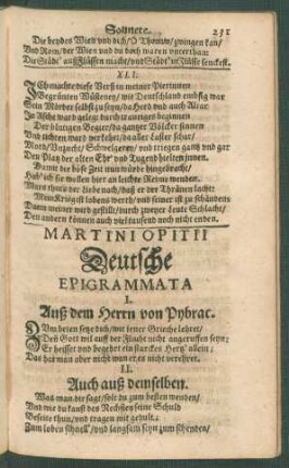 Martini Opitii Deutsche Epigrammata