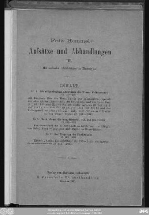 2: Aufsätze und Abhandlungen arabistisch-semitologischen Inhalts