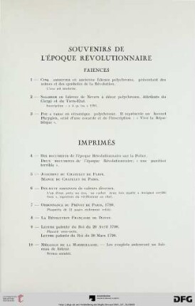 Imprimés (Nr. 4-12)