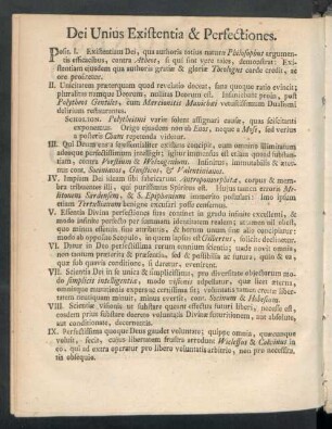 Dei Unius Existentia & Perfectiones